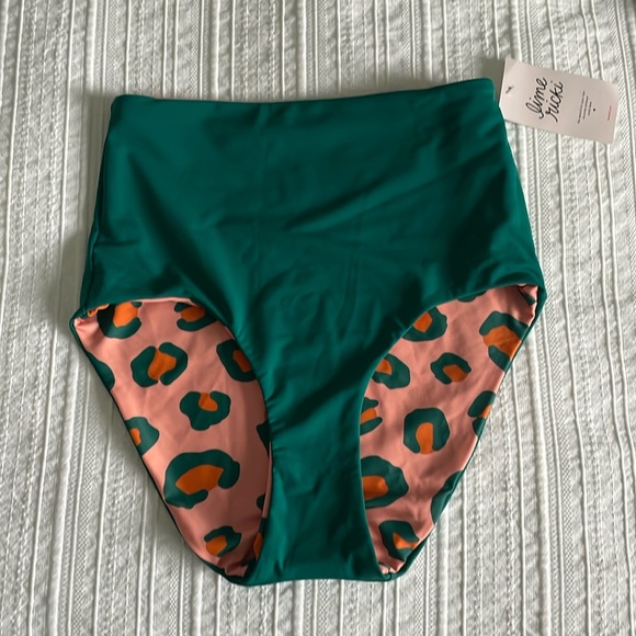 NWT Lime Ricki Peach Leopard / Jade Reversible Ultra High-Waist Bottom - Picture 2 of 6